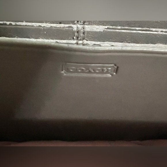 Vintage Coach Ashley White Silver Leather Shoulder Handbag With Matching Wallet - Picture 9 of 11